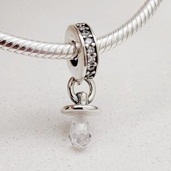 Pandora Baby Pacifier Charm  with pouch - Picture 1 of 4